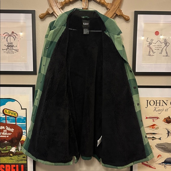 5.11 Tactical Trekking Green Check Seth Shirt Jacket Men’s XL NWT - Picture 5 of 6